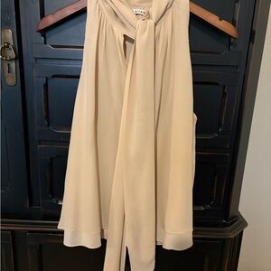 Alice + Olivia Cream Tie Front Blouse